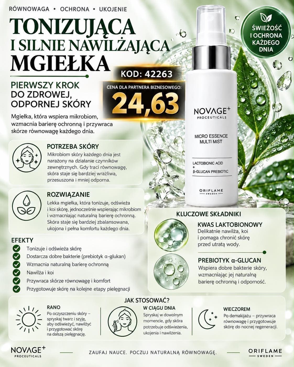 Tonizująca mgiełka NovAge+ — kod 42263, cena Partnera 24,63 zł