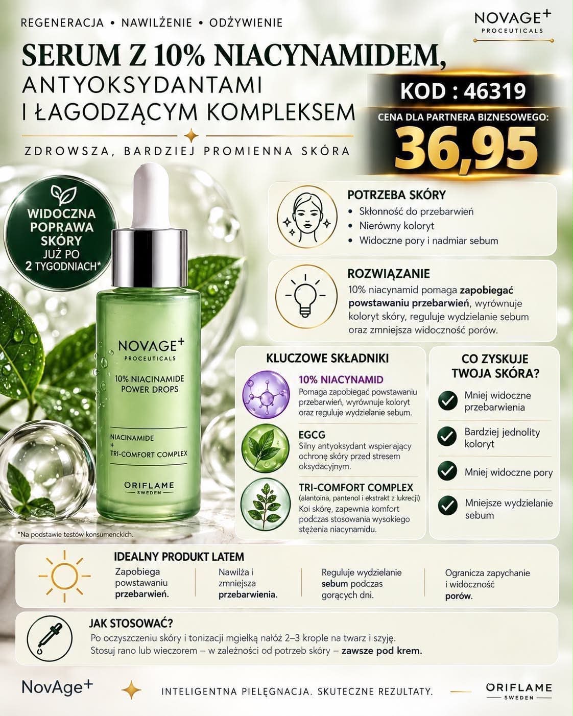 Serum z niacynamidem NovAge+ — kod 46319, cena Partnera 36,95 zł