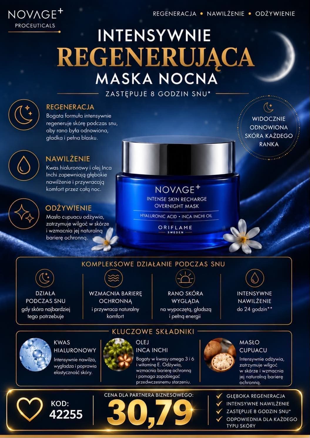 Maska nocna NovAge+ — kod 42255, cena Partnera 30,79 zł