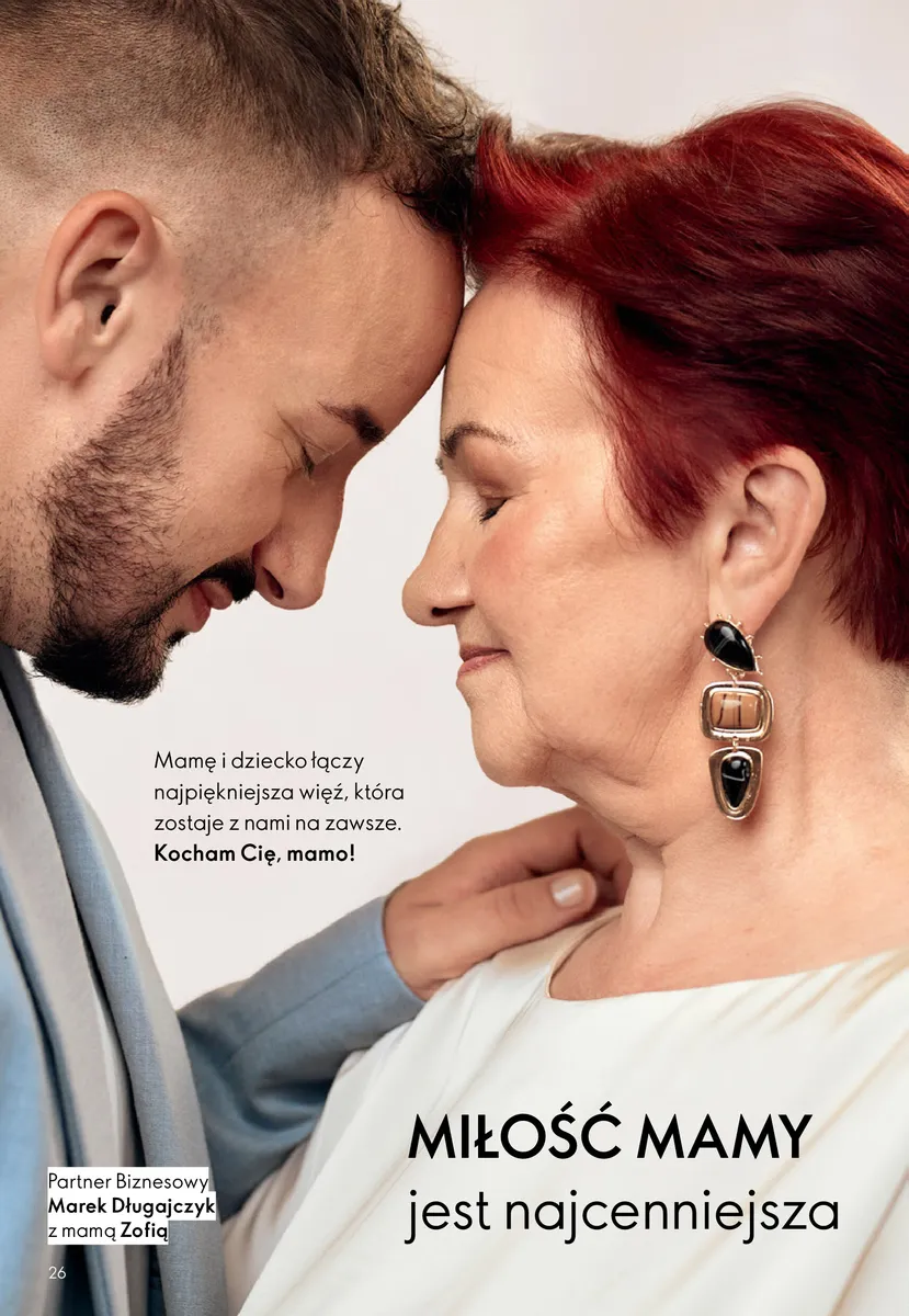 Marek Długajczyk z mamą Zofią — sesja fotograficzna do katalogu Oriflame 7/2026